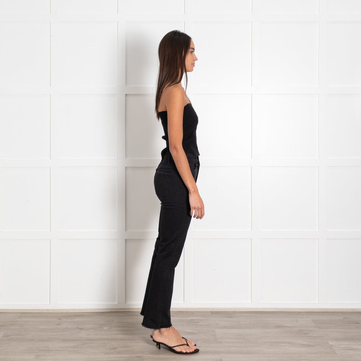 Mother Black Jeans with Frayed Edging - Image 6