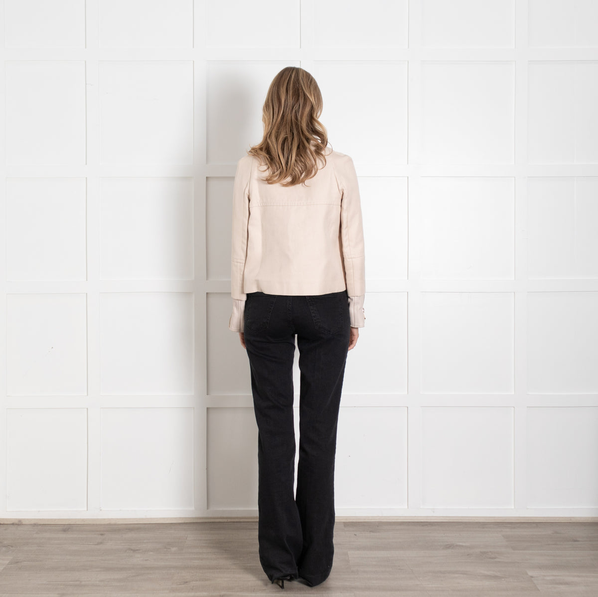 Mulberry Cream Peter Pan Collar Jacket With Flower Shape Buttons - Image 5