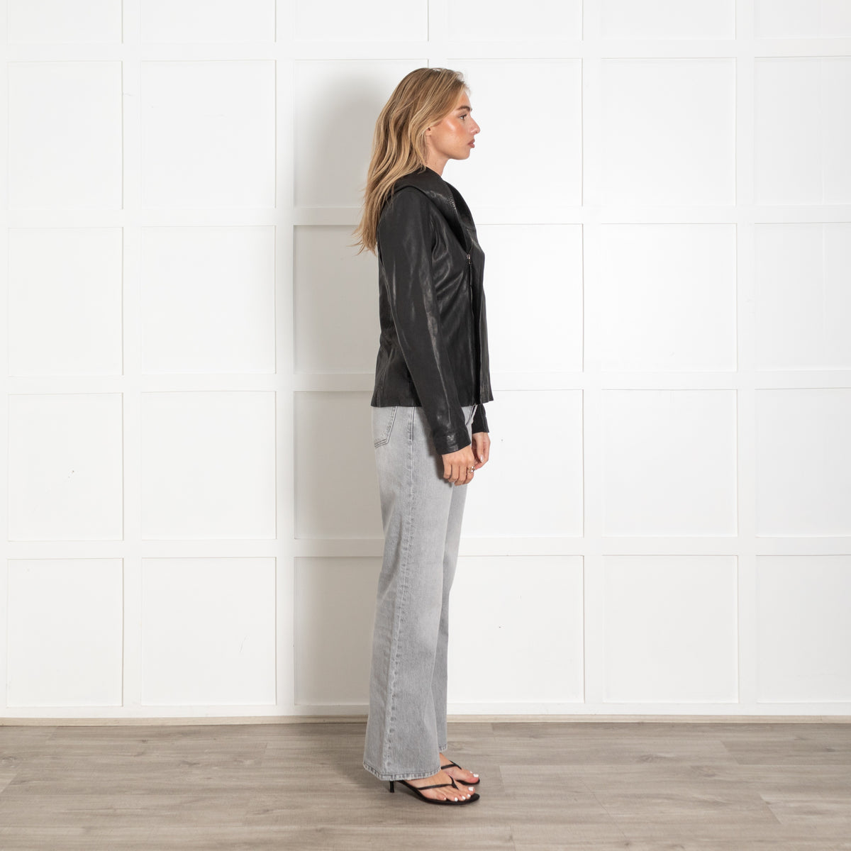 Munderingskompagniet Black Leather Hooded Leather Jacket - Image 6