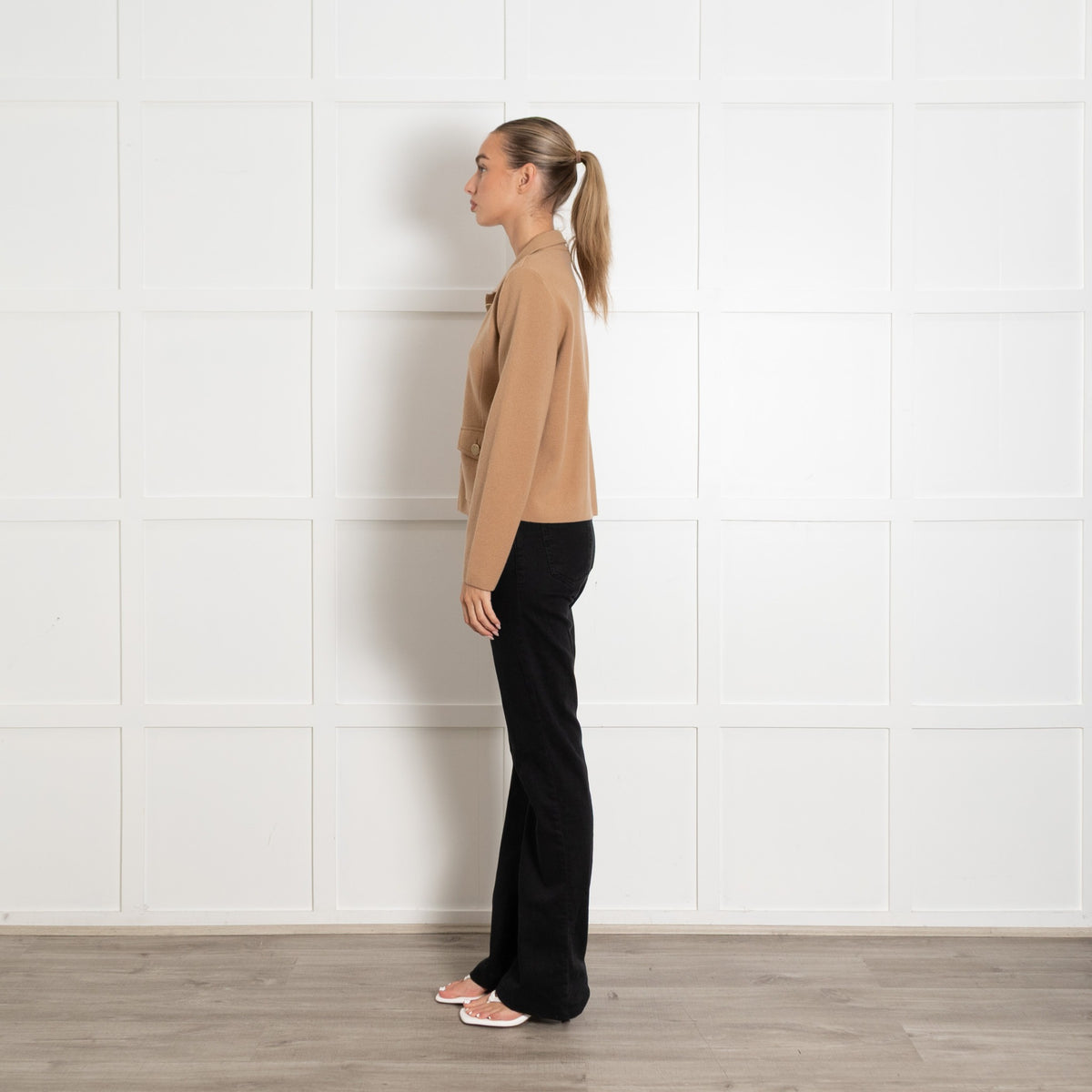 N Peal Camel Cashmere Collared Cardigan - Image 2