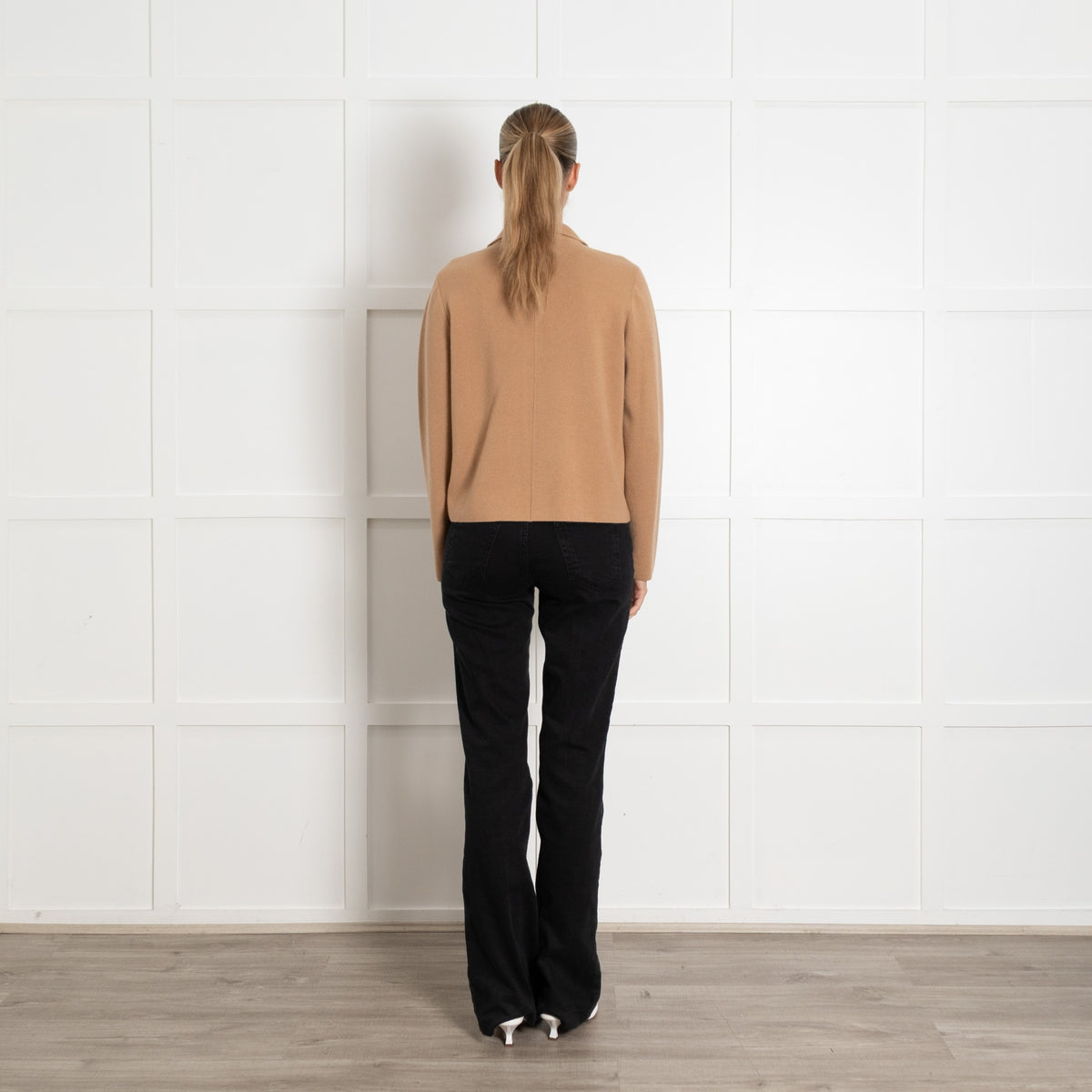 N Peal Camel Cashmere Collared Cardigan - Image 3