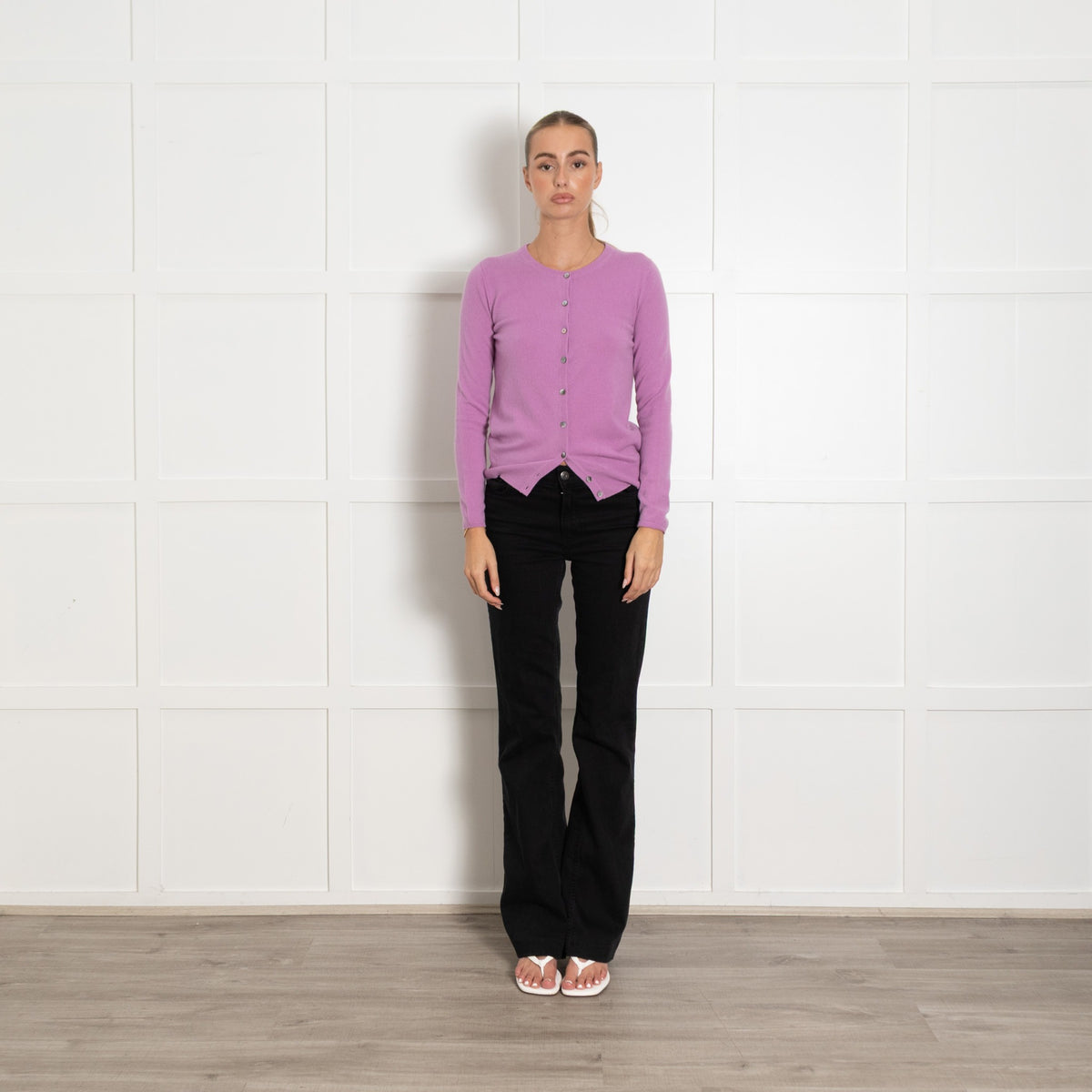 N.Peal Lilac Purple Cashmere Knitted Cardigan - Image 1