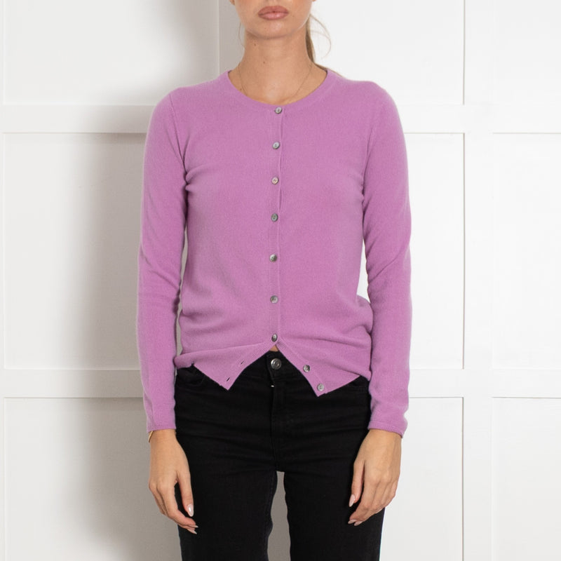 N.Peal Lilac Purple Cashmere Knitted Cardigan - Image 2