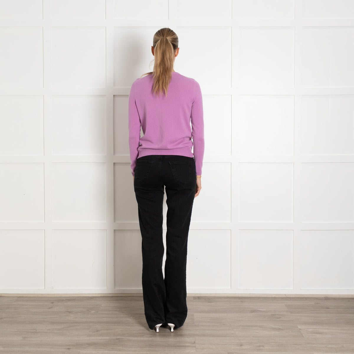 N.Peal Lilac Purple Cashmere Knitted Cardigan - Image 5