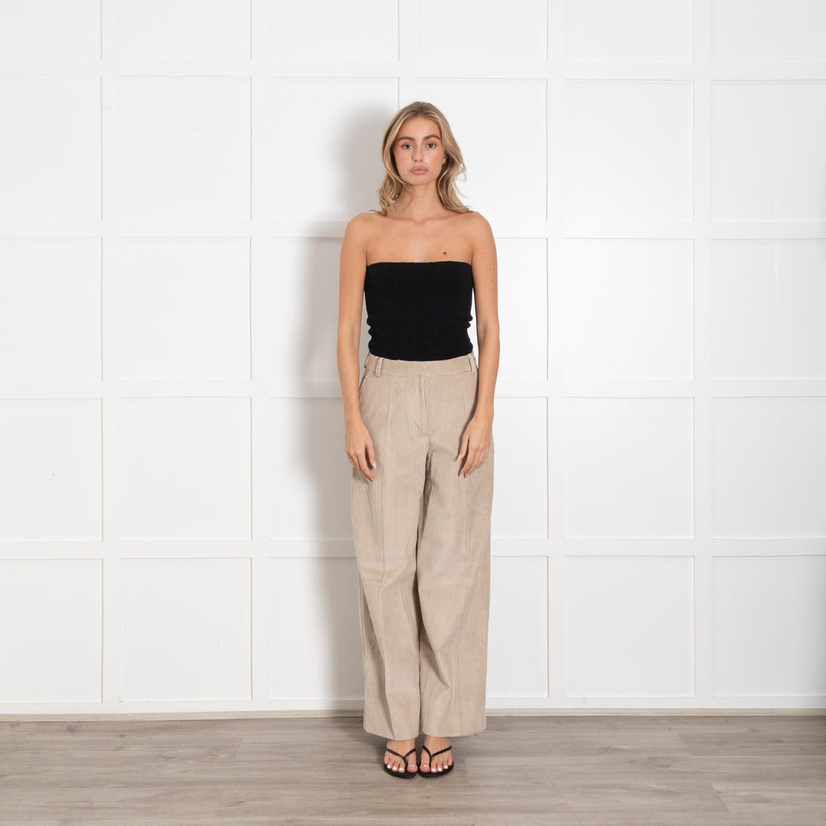 Officine Generale Beige Corduroy Trousers - Image 1
