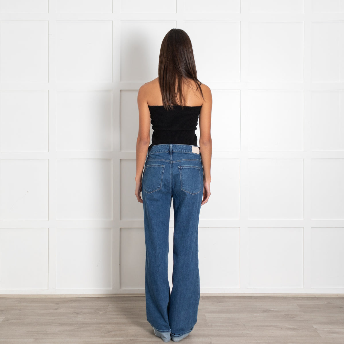 PAIGE Blue Denim Jeans with Wide Cuff Hem - Image 5