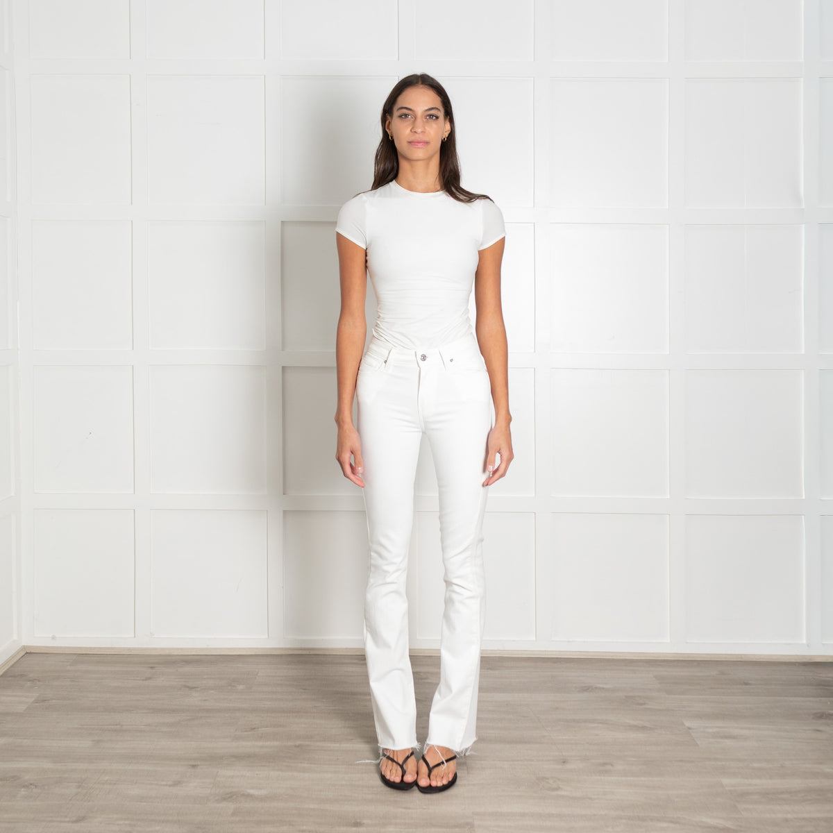Paige White High Rise Laurel Canyon Bootcut Jeans - Image 1