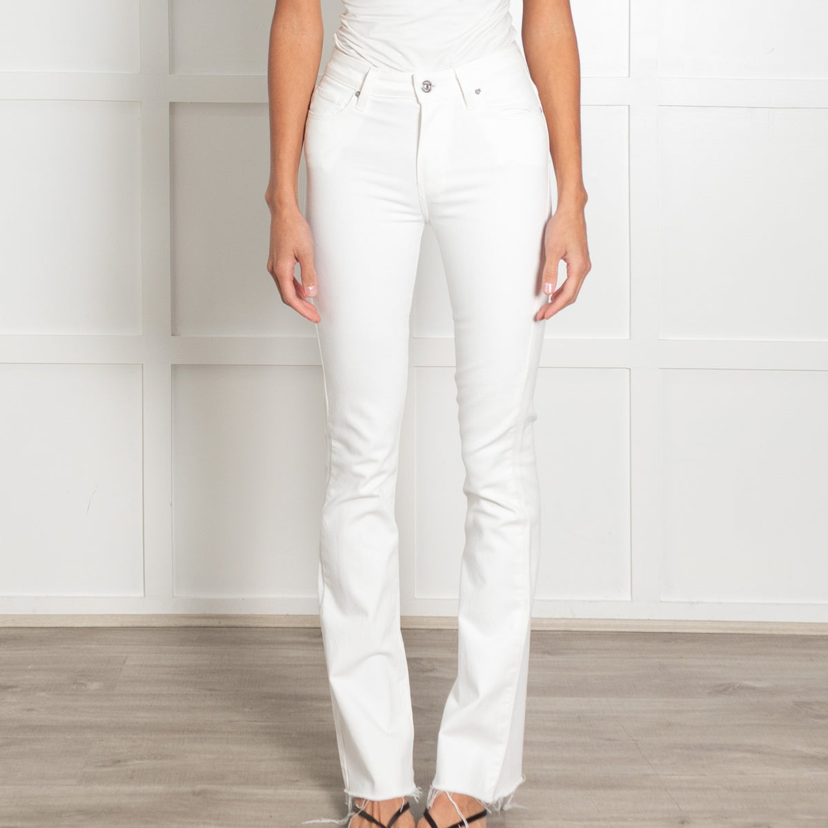 Paige White High Rise Laurel Canyon Bootcut Jeans - Image 2