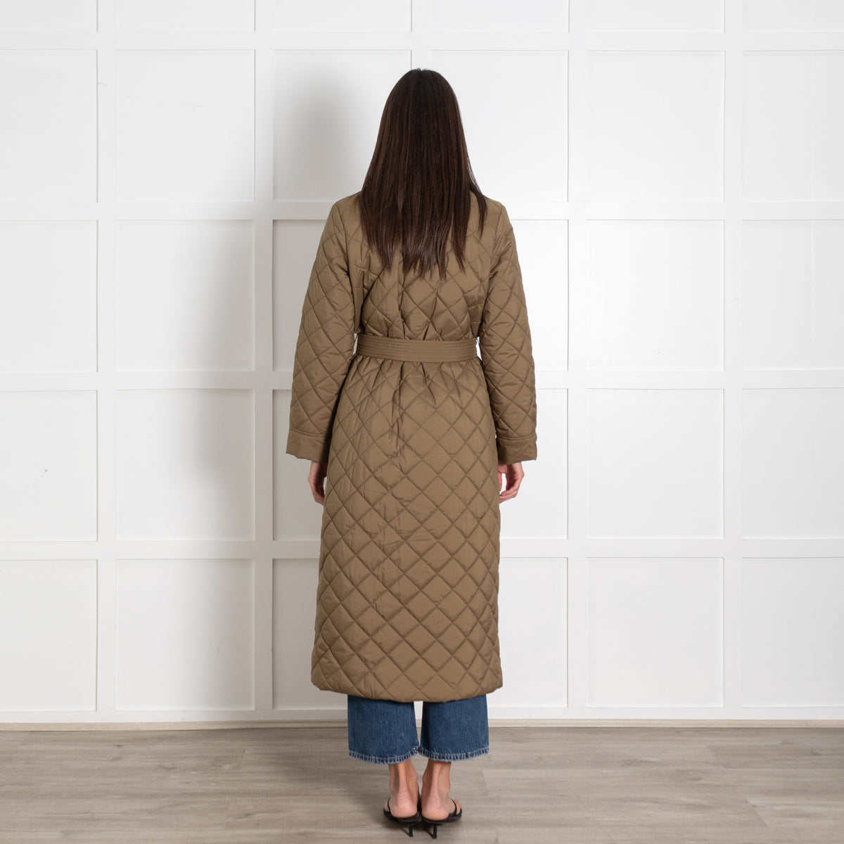 Part Two Khaki Padded Belted Coat UK 8 - Image 5