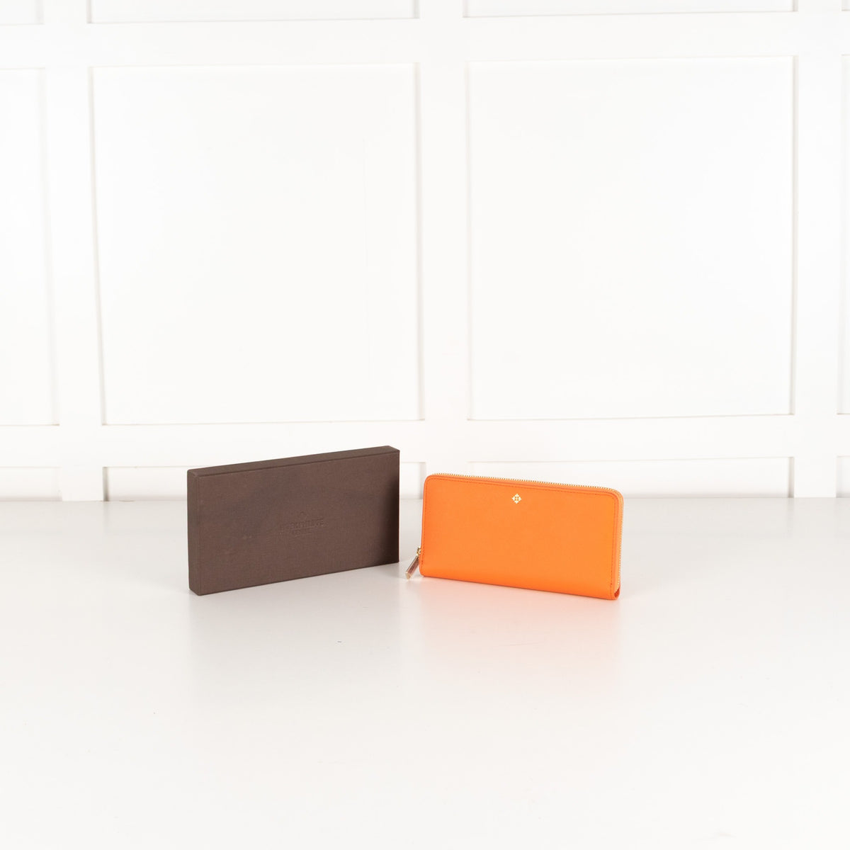 Patek Philippe Orange Textured Leather Wallet with Box - Image 1