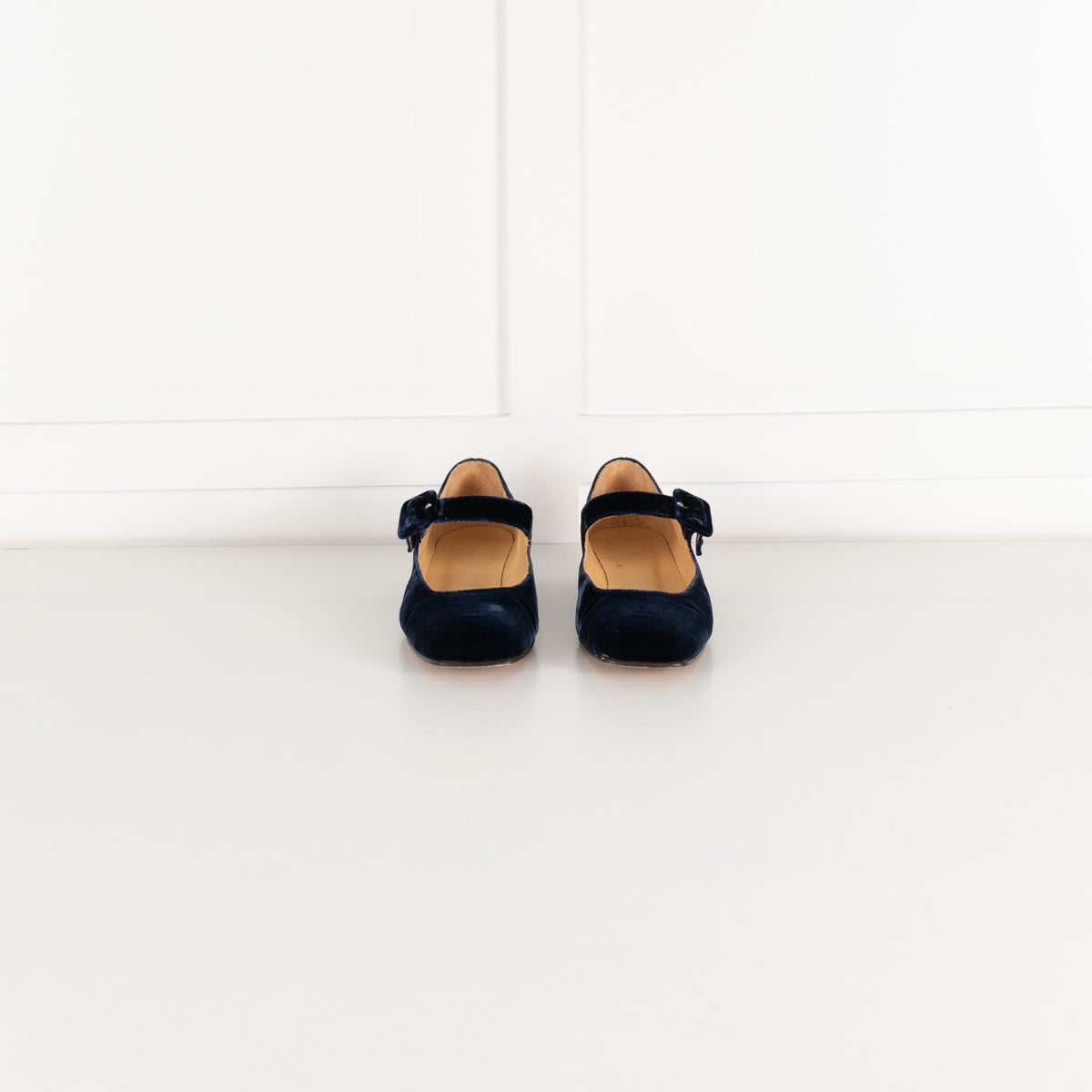 Penelope Chilvers Navy Velvet Mary Jane Shoes - Image 3