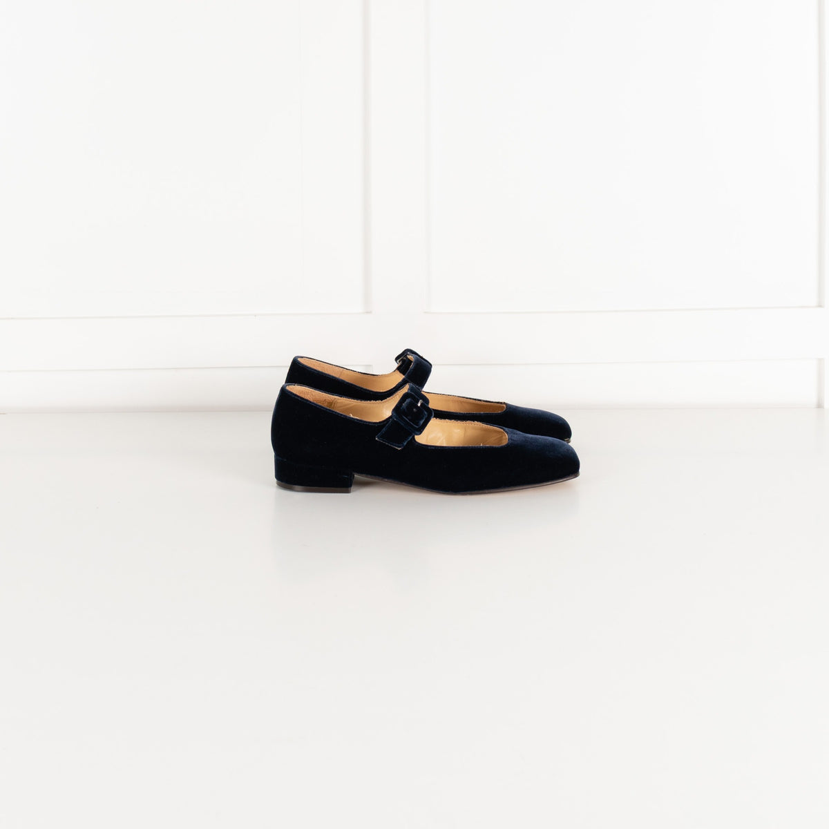 Penelope Chilvers Navy Velvet Mary Jane Shoes - Image 6