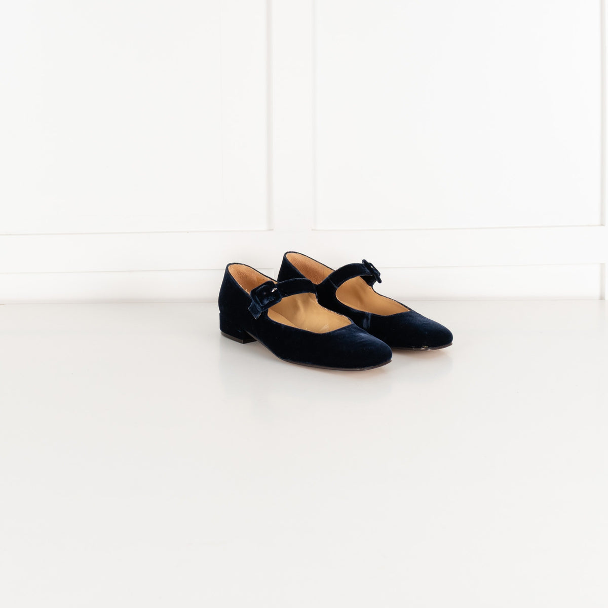 Penelope Chilvers Navy Velvet Mary Jane Shoes - Image 7