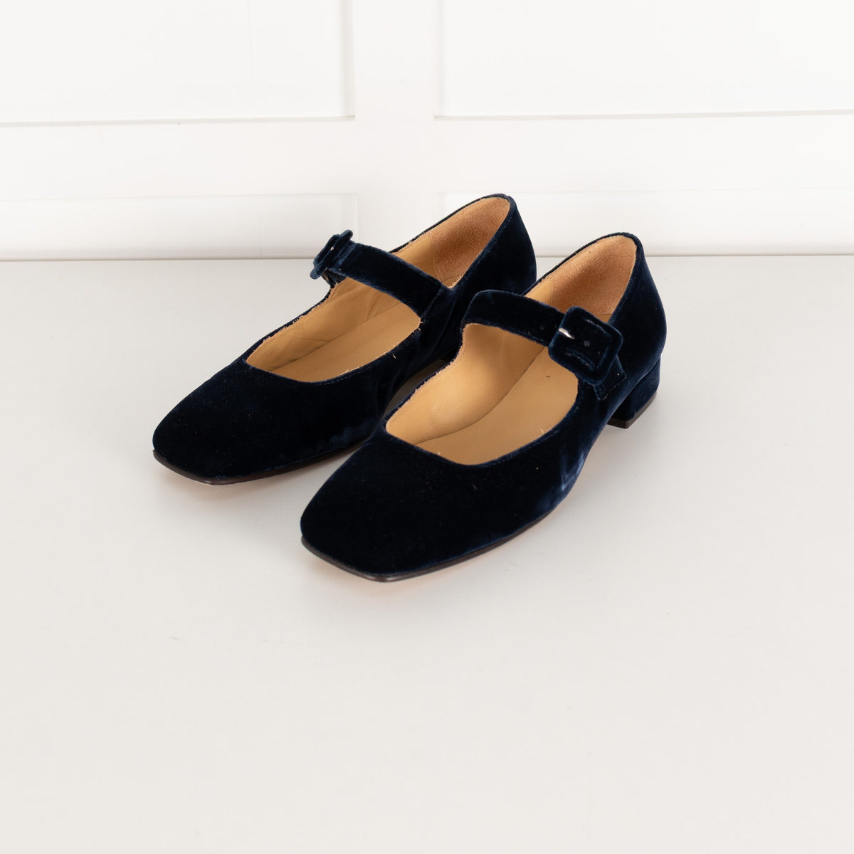 Penelope Chilvers Navy Velvet Mary Jane Shoes - Image 8