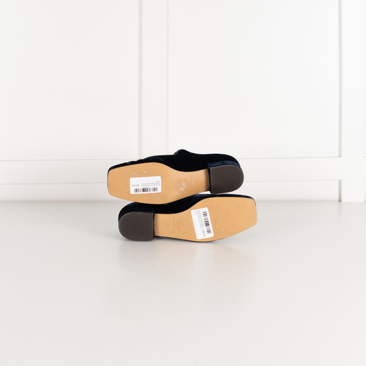 Penelope Chilvers Navy Velvet Mary Jane Shoes - Image 9