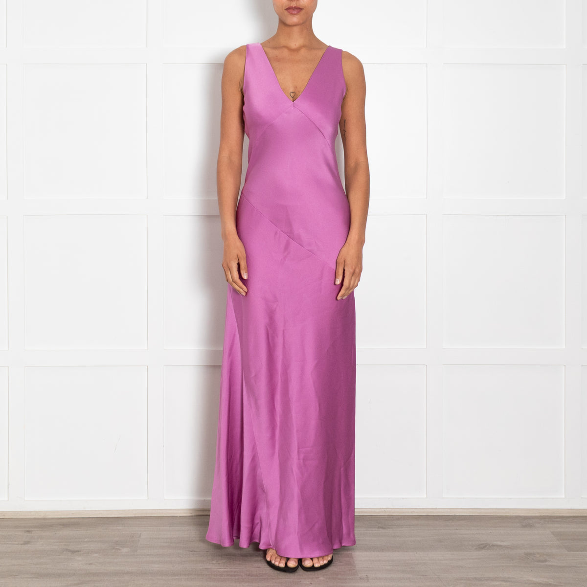 Max Mara Purple Bias Cut Pilly Dress