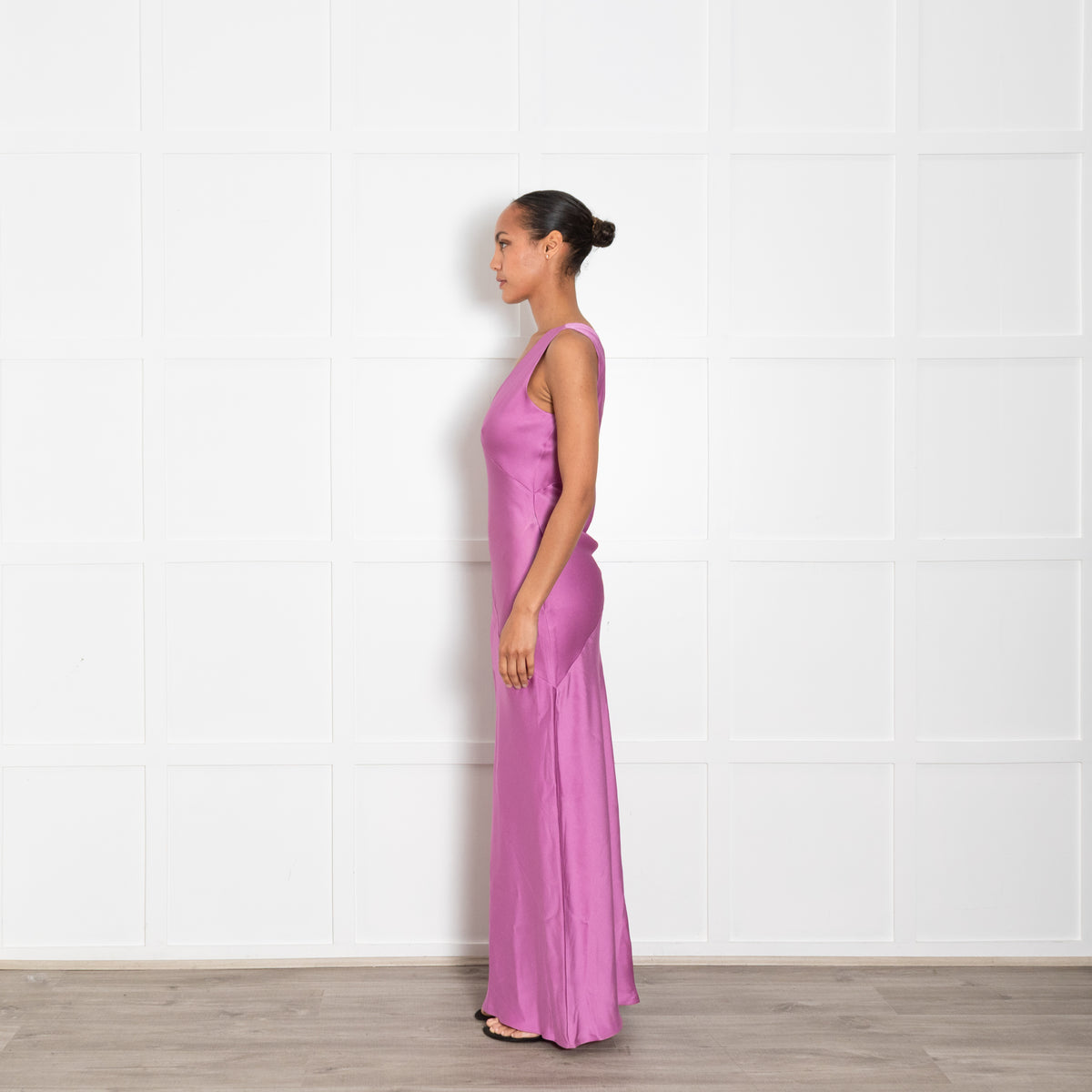 Max Mara Purple Bias Cut Pilly Dress