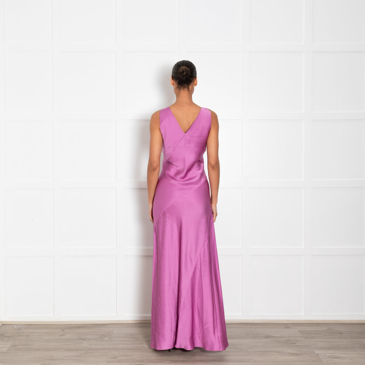 Max Mara Purple Bias Cut Pilly Dress