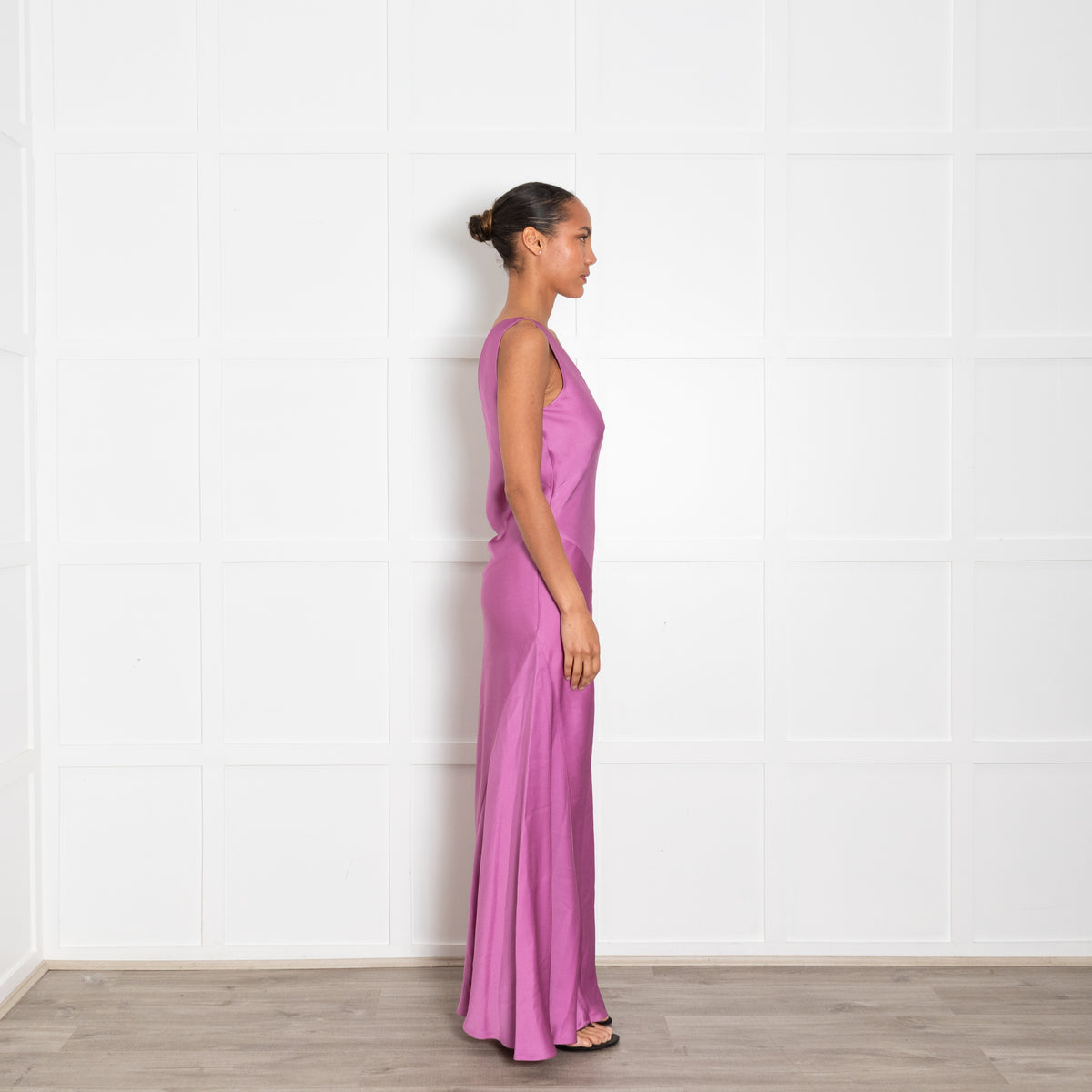 Max Mara Purple Bias Cut Pilly Dress
