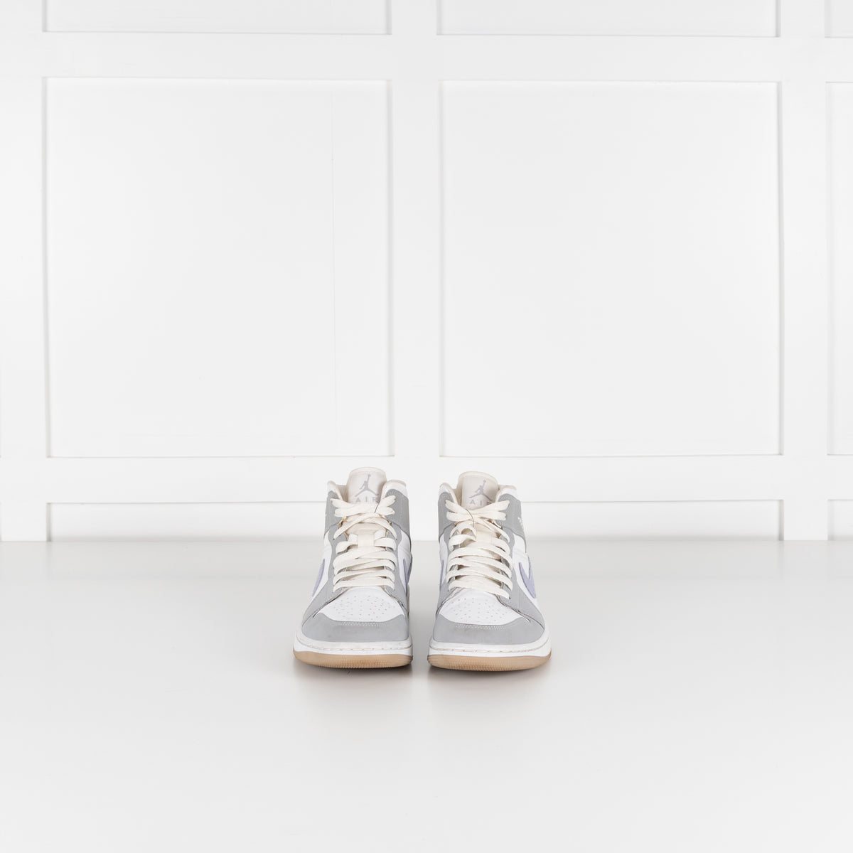 Nike Air Jordan White Grey High Top Trainers