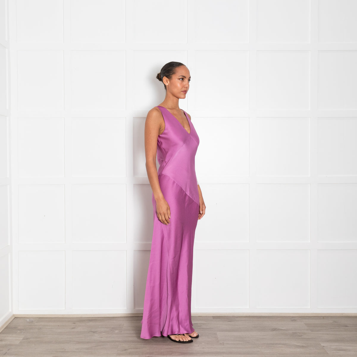 Max Mara Purple Bias Cut Pilly Dress