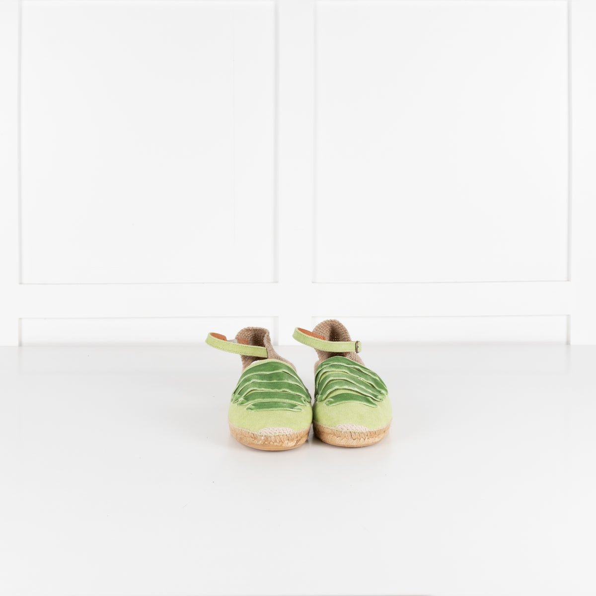 Penelope Chilvers Green Velvet Espadrille