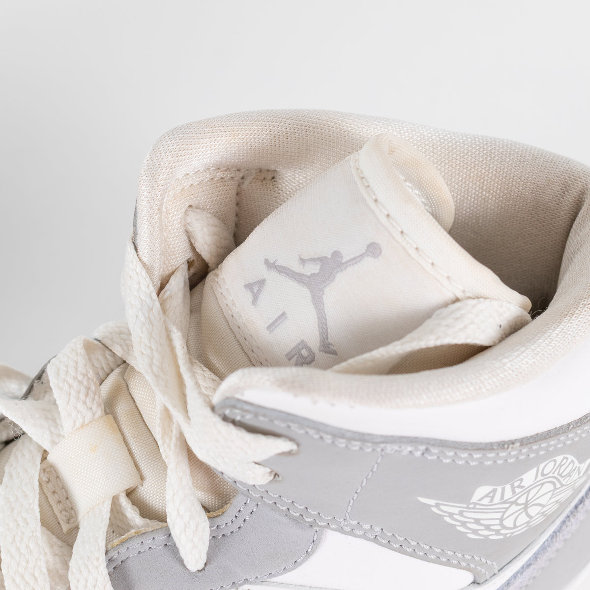 Nike Air Jordan White Grey High Top Trainers