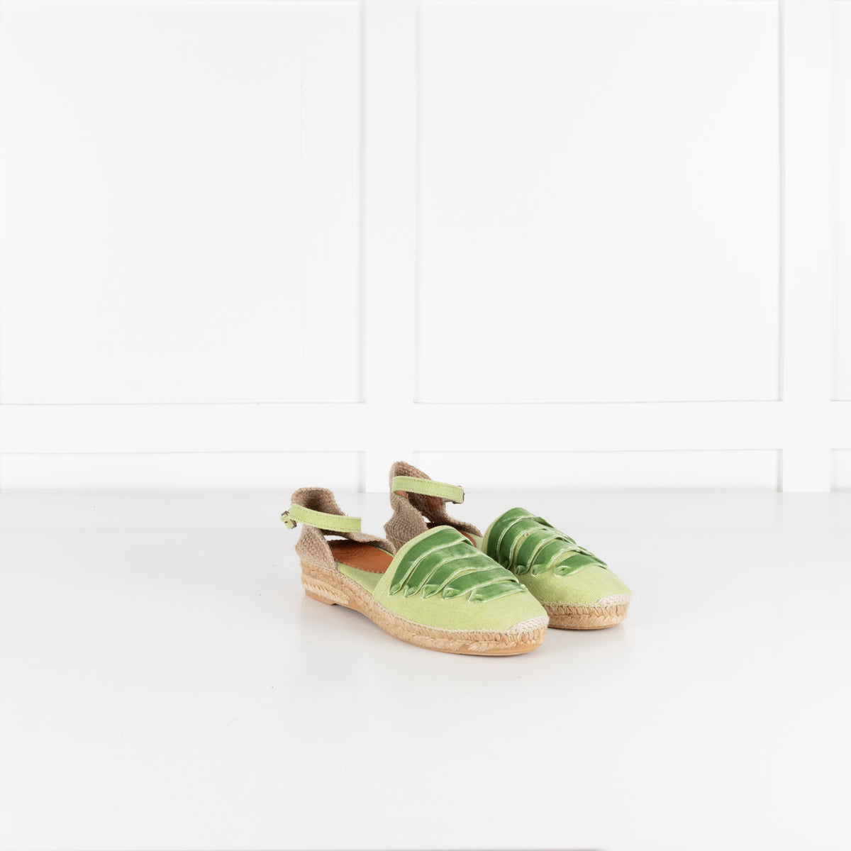 Penelope Chilvers Green Velvet Espadrille