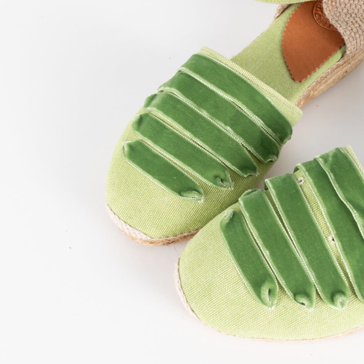 Penelope Chilvers Green Velvet Espadrille
