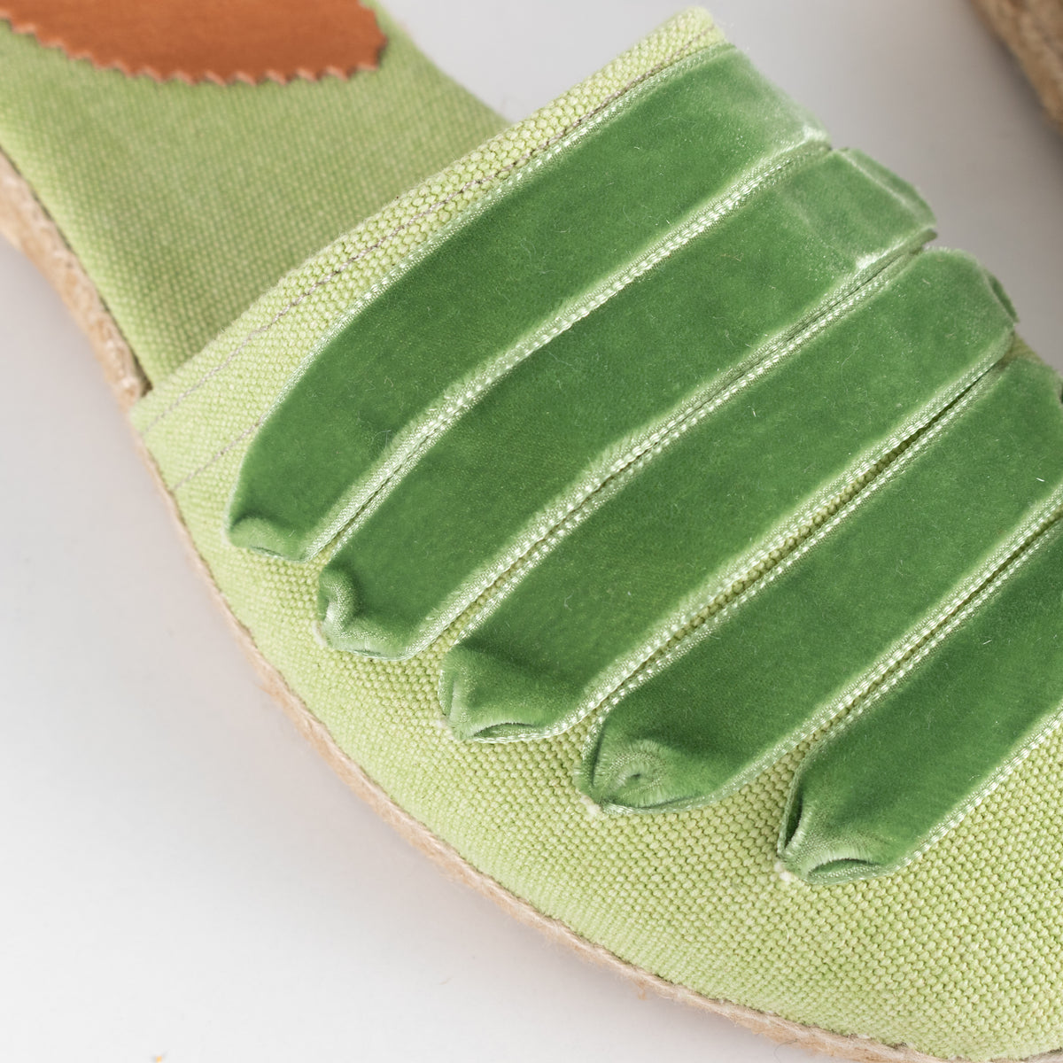 Penelope Chilvers Green Velvet Espadrille