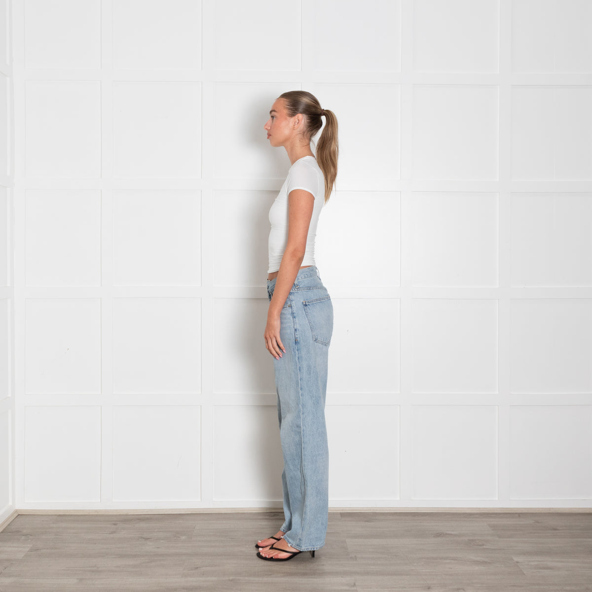Agolde Pale Wash Criss Cross Jeans
