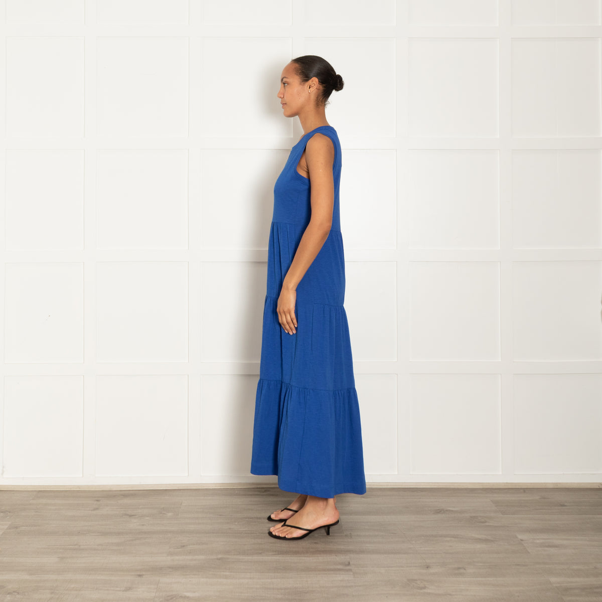 Me + Em Cobalt Blue Tiered Sleeveless Maxi Dress