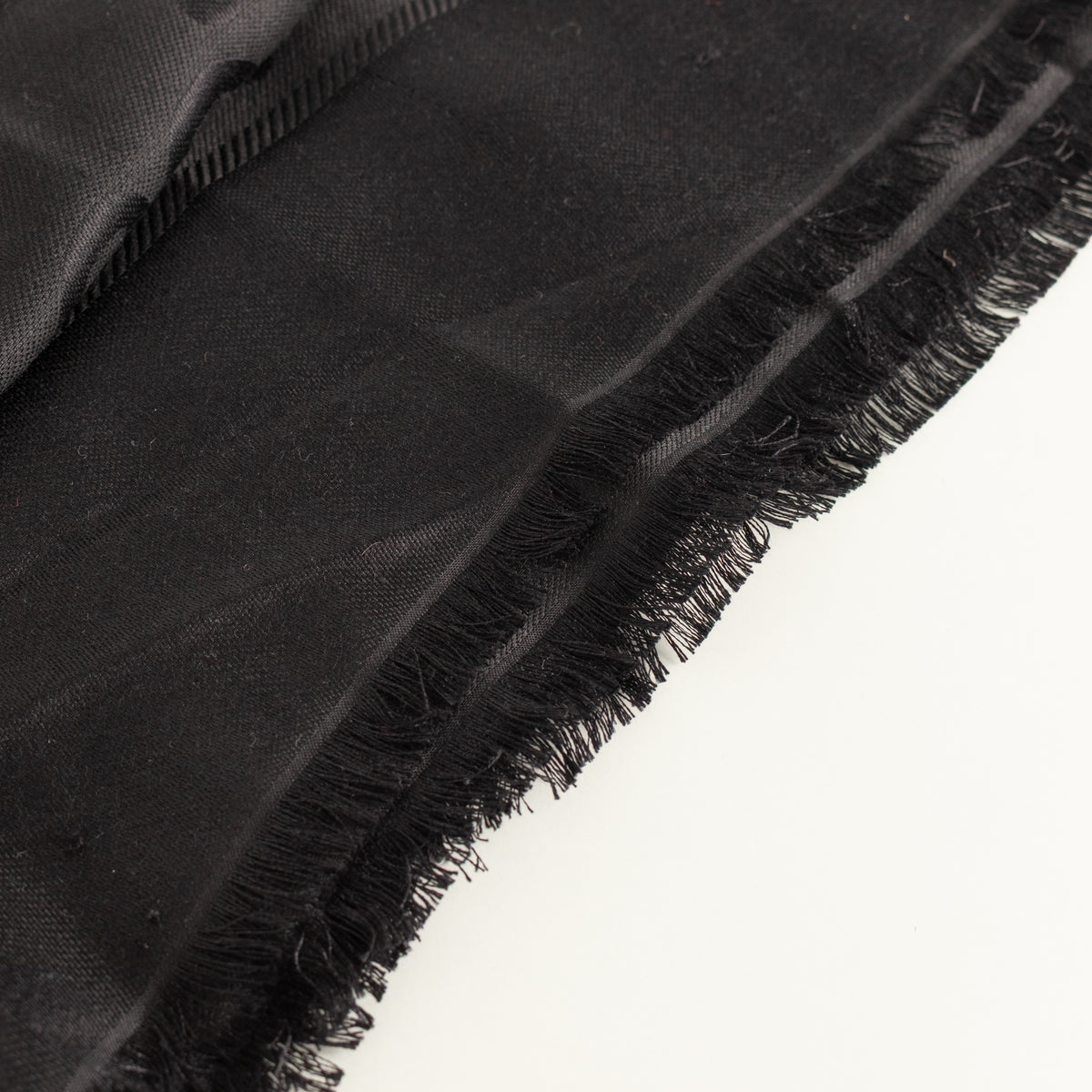 Gucci Black Logo Large Square Silk Scarf With Fringe