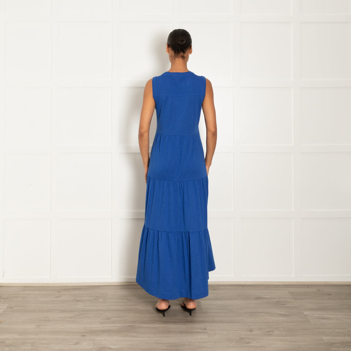 Me + Em Cobalt Blue Tiered Sleeveless Maxi Dress