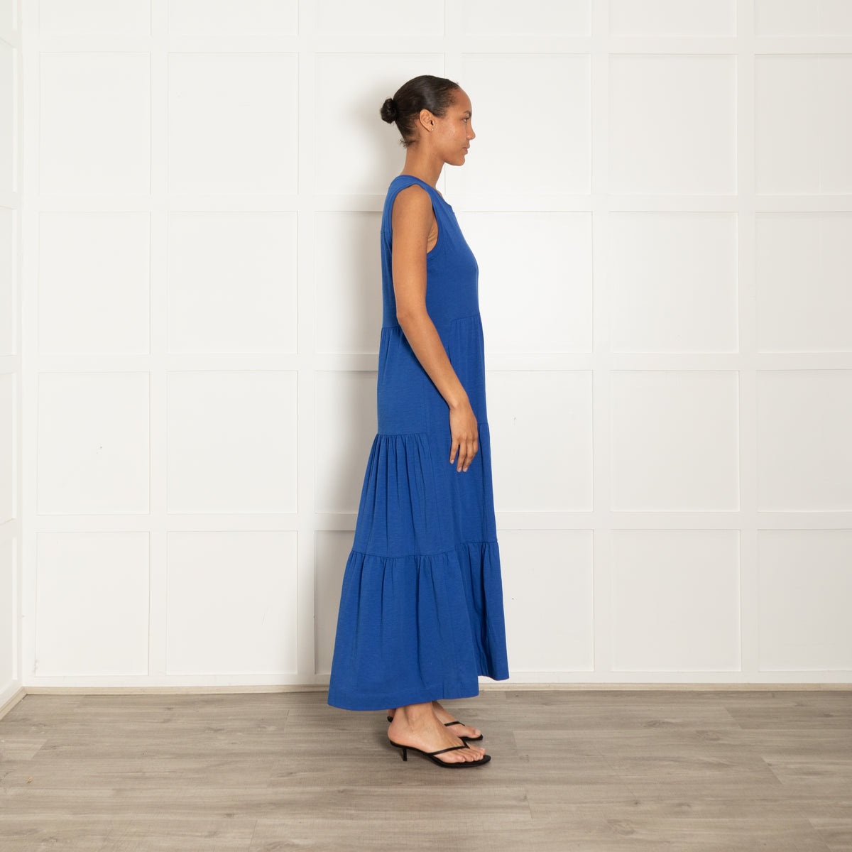 Me + Em Cobalt Blue Tiered Sleeveless Maxi Dress