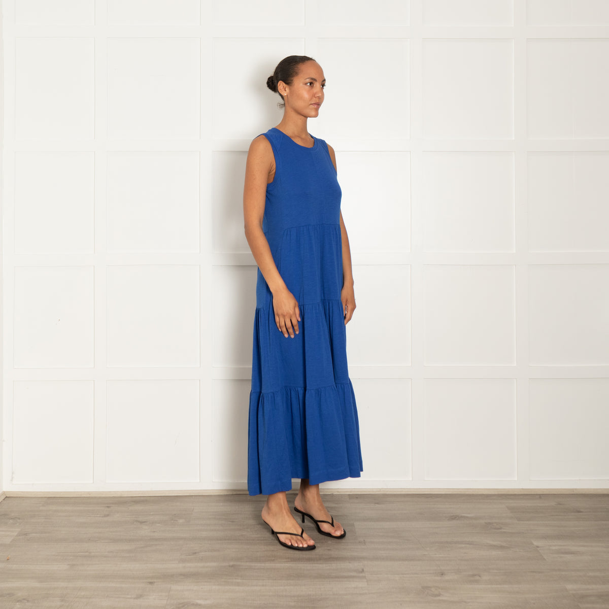Me + Em Cobalt Blue Tiered Sleeveless Maxi Dress