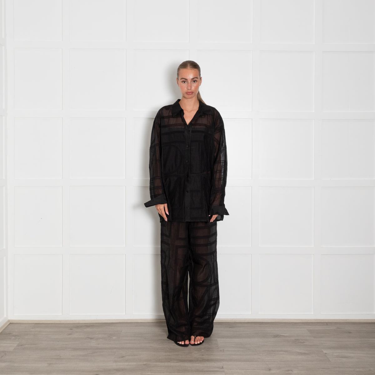 Toteme Classic Crochet Cotton & Silk Mix Shirt