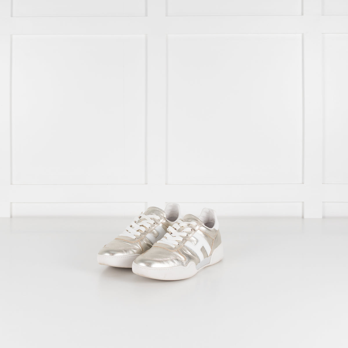Hogan Gold Retro Volley Trainers