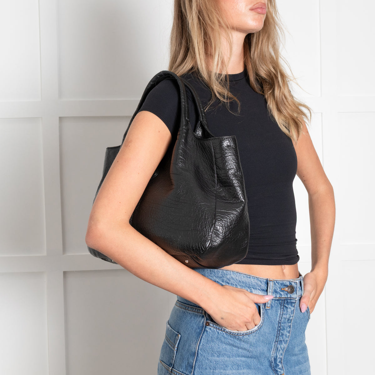 Tod's Black Media Top Handle Tote