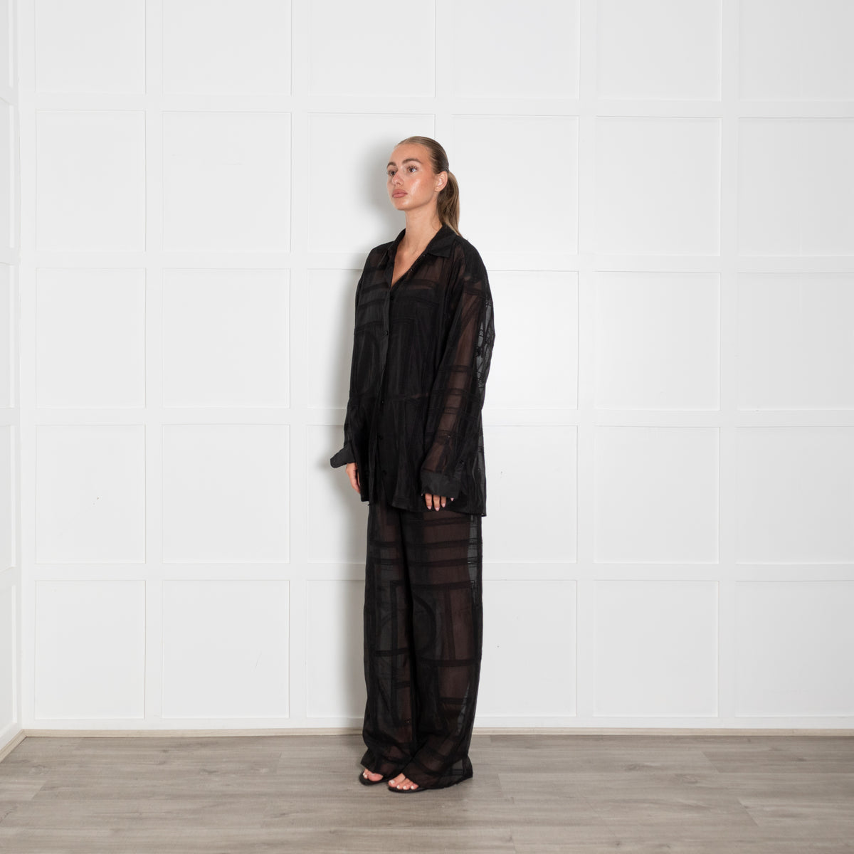Toteme Classic Crochet Cotton & Silk Mix Shirt