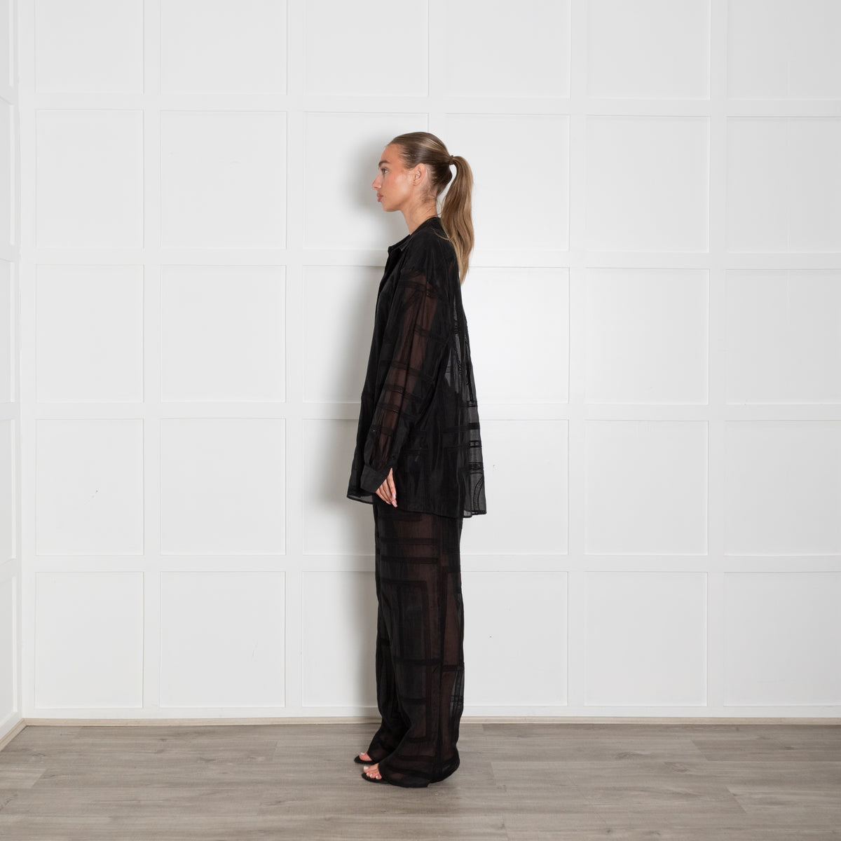 Toteme Classic Crochet Cotton & Silk Mix Shirt