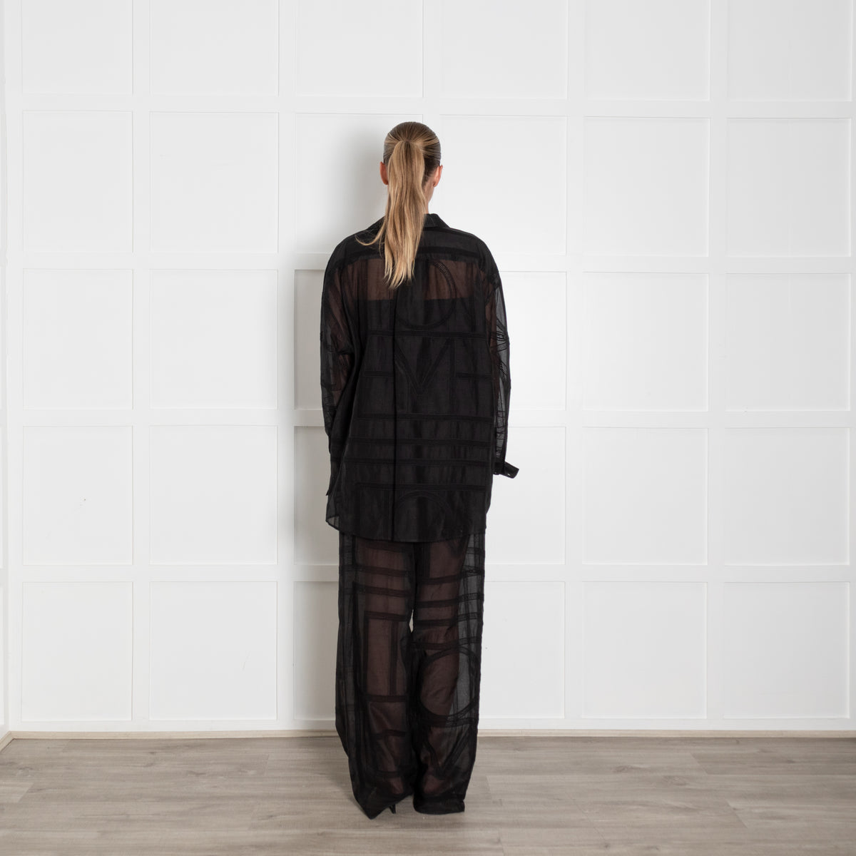 Toteme Classic Crochet Cotton & Silk Mix Shirt