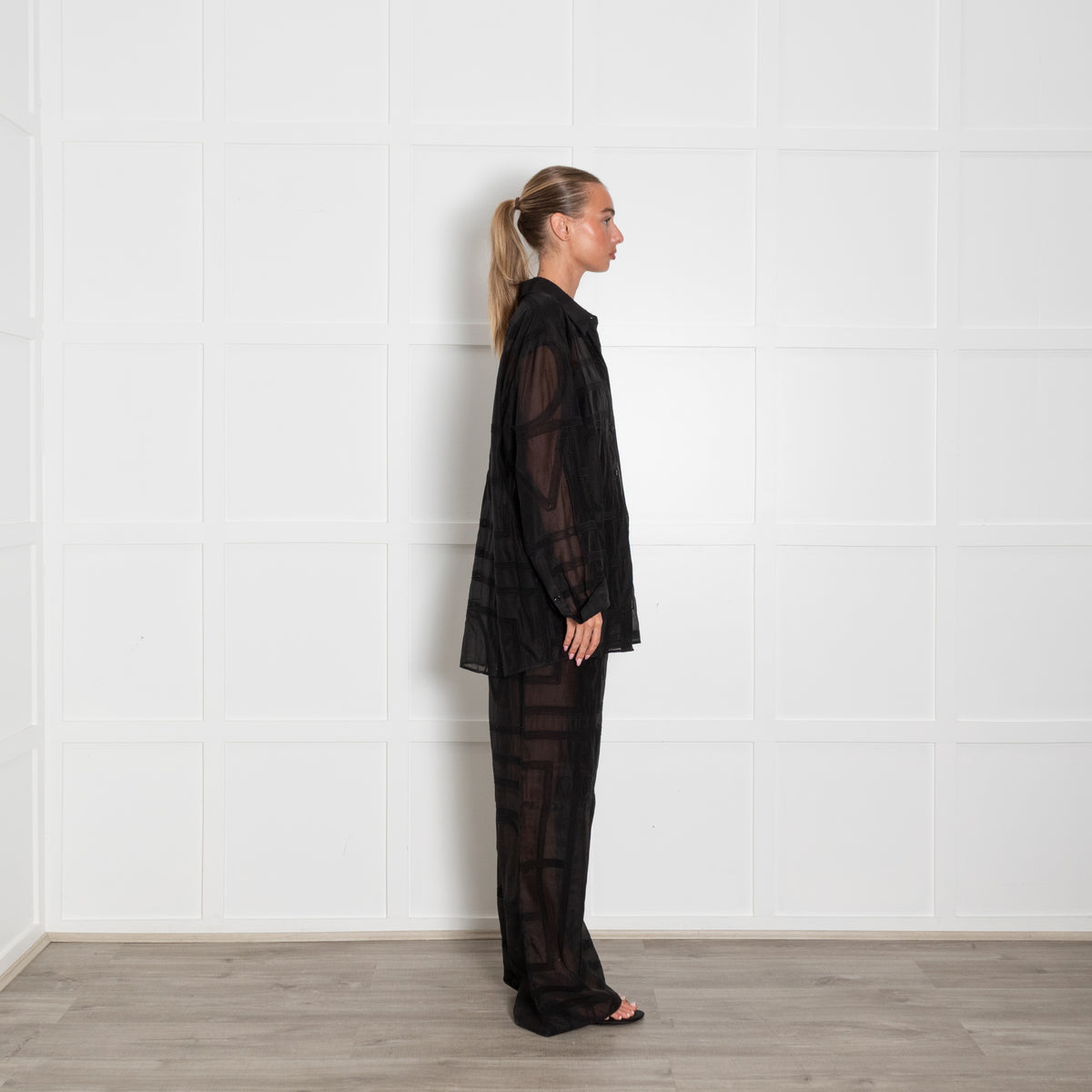 Toteme Classic Crochet Cotton & Silk Mix Shirt