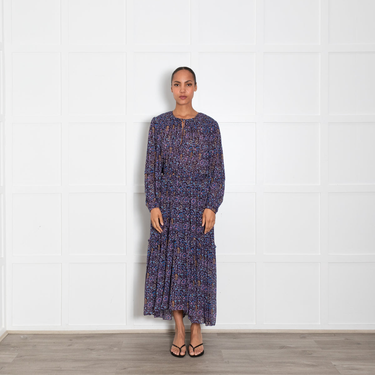 Isabel Marant Etoile Purple Blue Orange Floral Dress