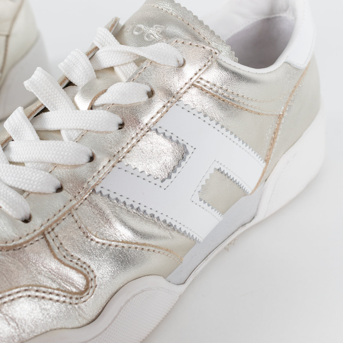 Hogan Gold Retro Volley Trainers