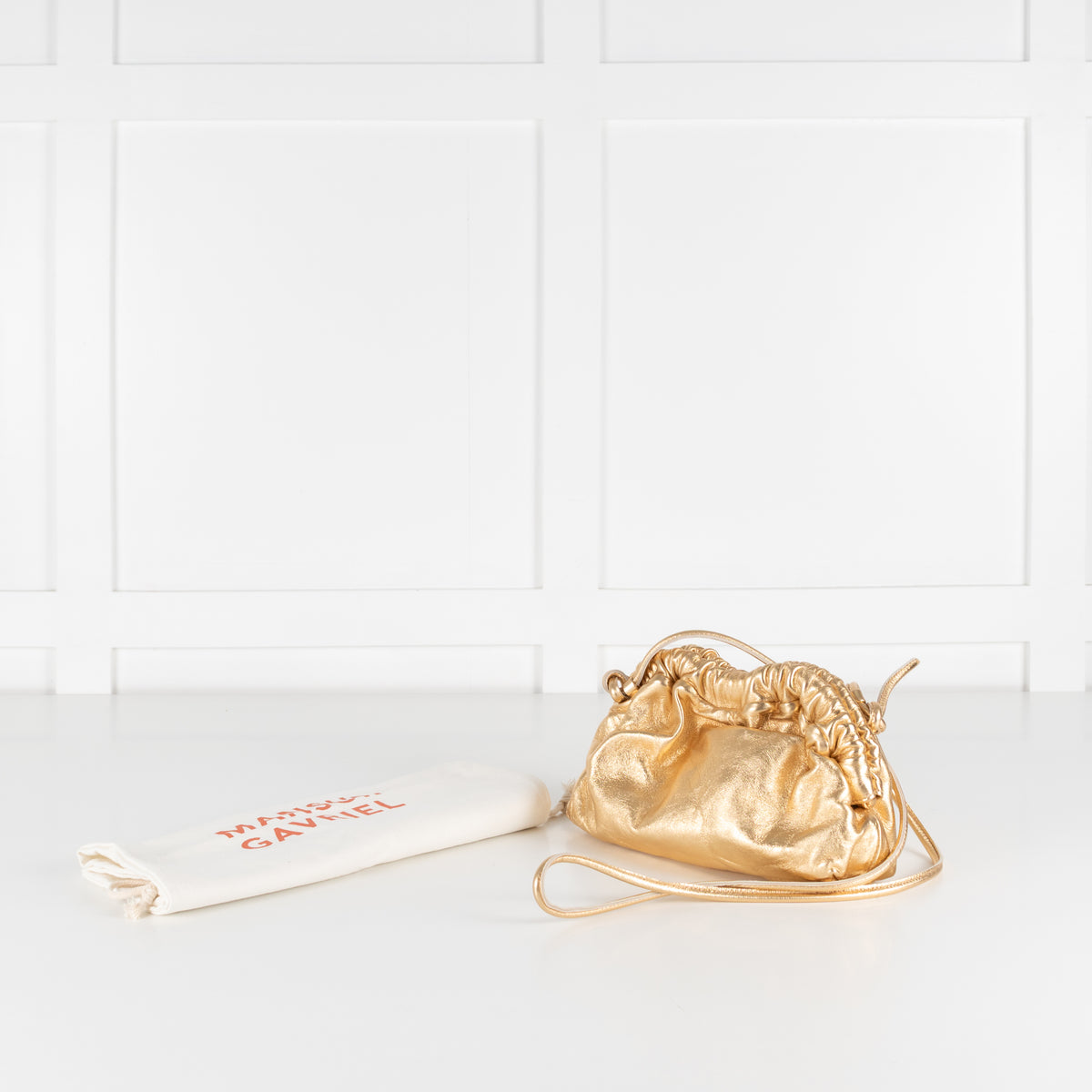 Mansur Gavriel Gold Mini Cloud Cross Body Bag