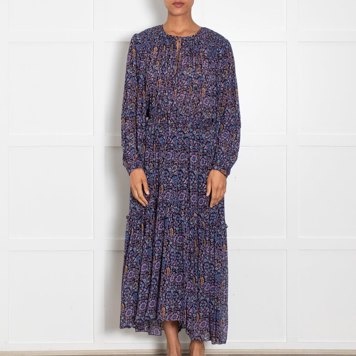 Isabel Marant Etoile Purple Blue Orange Floral Dress