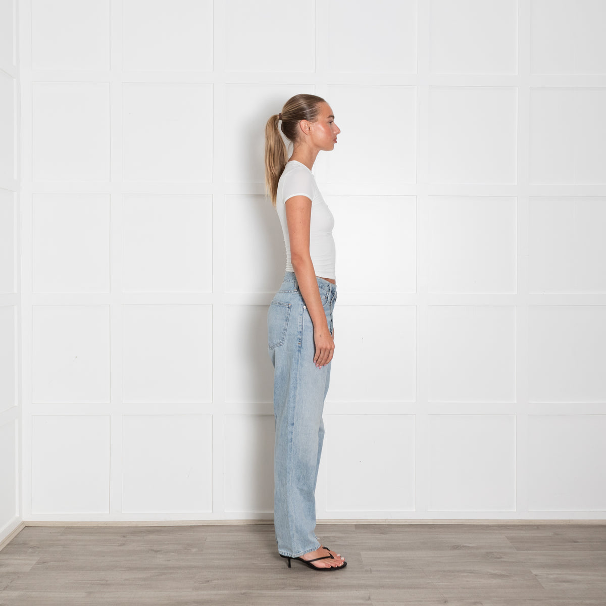 Agolde Pale Wash Criss Cross Jeans