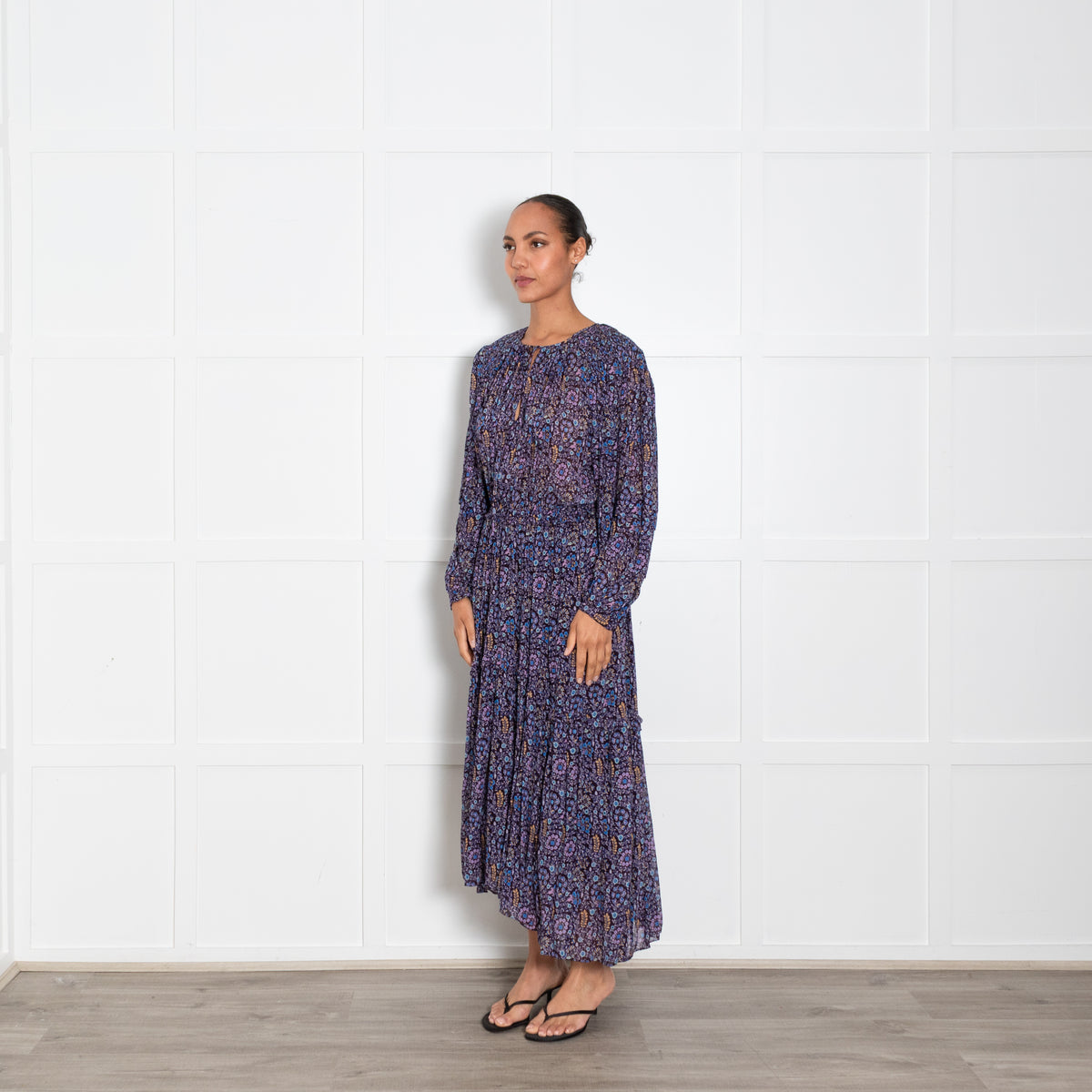 Isabel Marant Etoile Purple Blue Orange Floral Dress