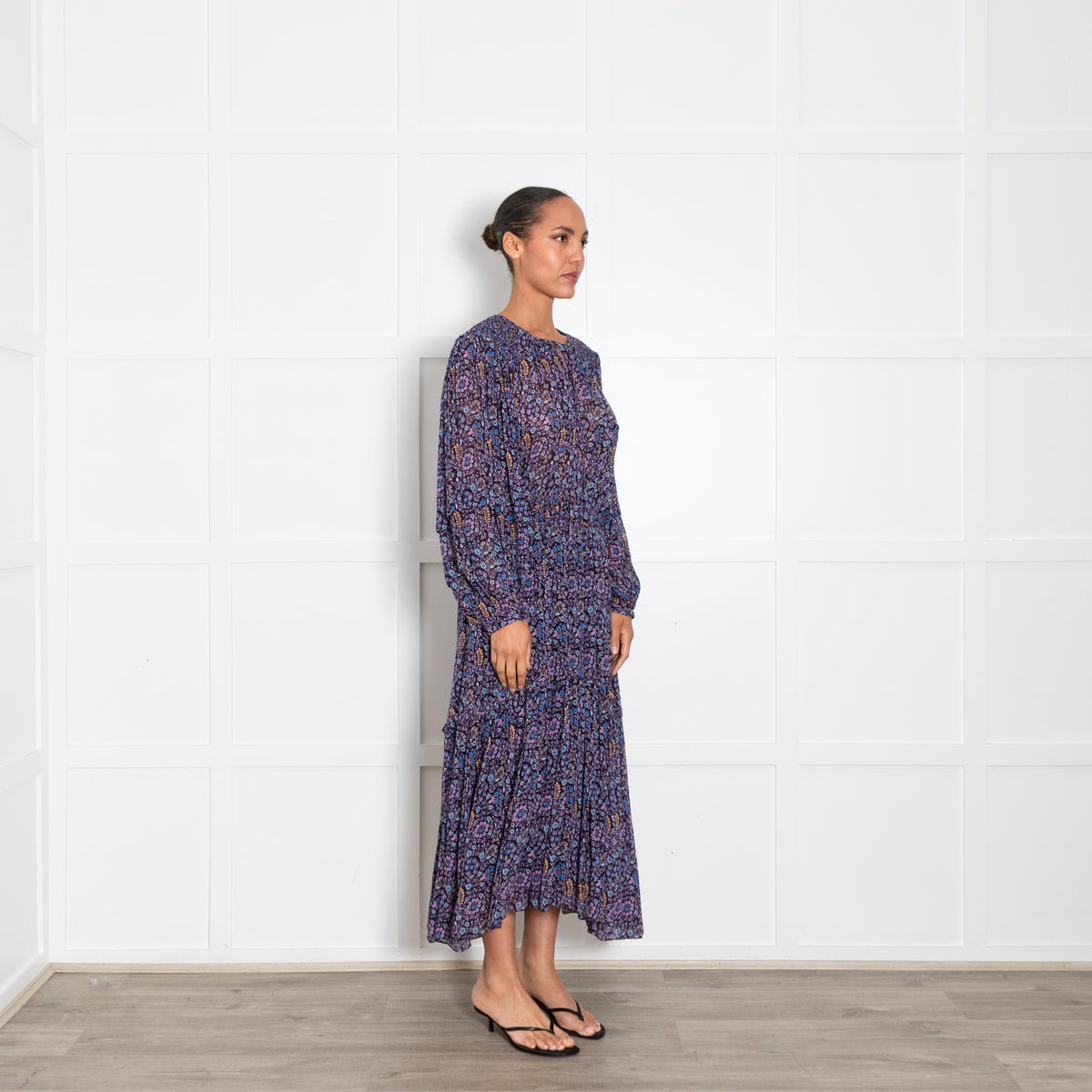 Isabel Marant Etoile Purple Blue Orange Floral Dress